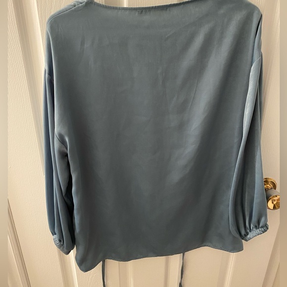 Zara Turquoise Silky Blouse Size XS - Picture 3 of 3